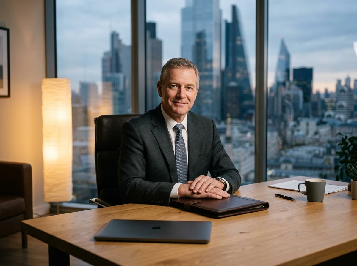 Senior consultant at oak desk