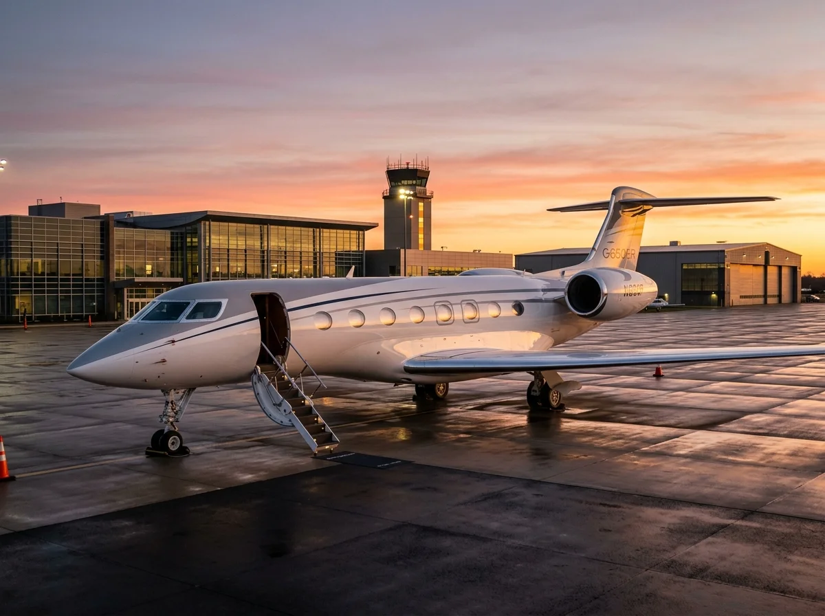 Gulfstream on tarmac